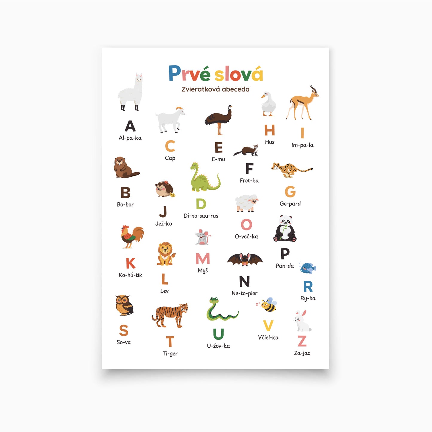 Plagát Prvé slová - Zvieratková abeceda