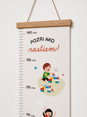 Detský meter na stenu - Pozri ako rastiem!